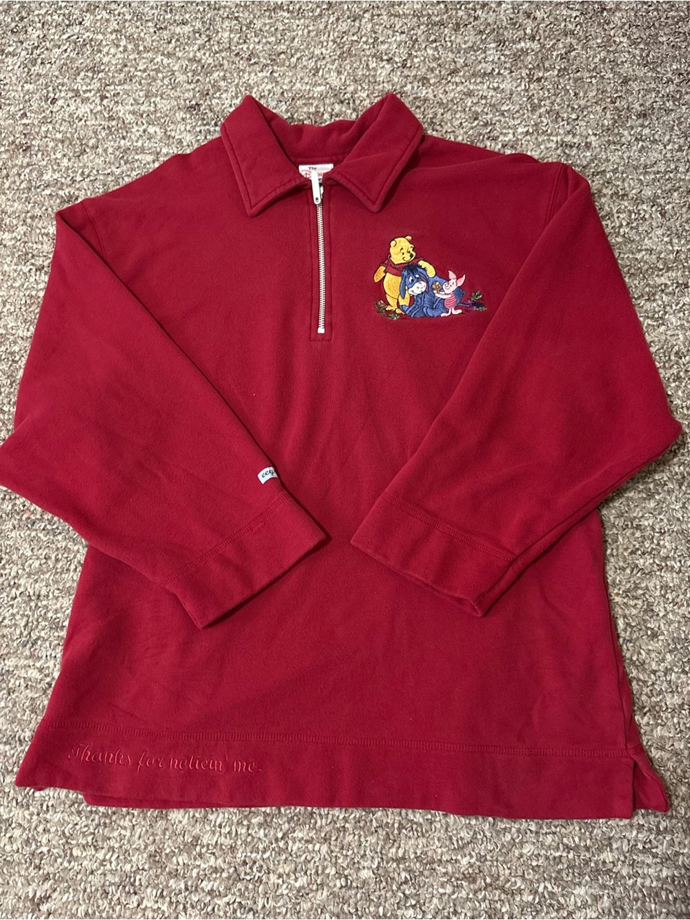 Disney Red and White Logo Cotton Garment Label